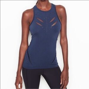 Victoria Secrets Sport Cut Out Seamless Tank Top Blue